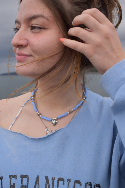 Lavender Skies Heishi Necklace
