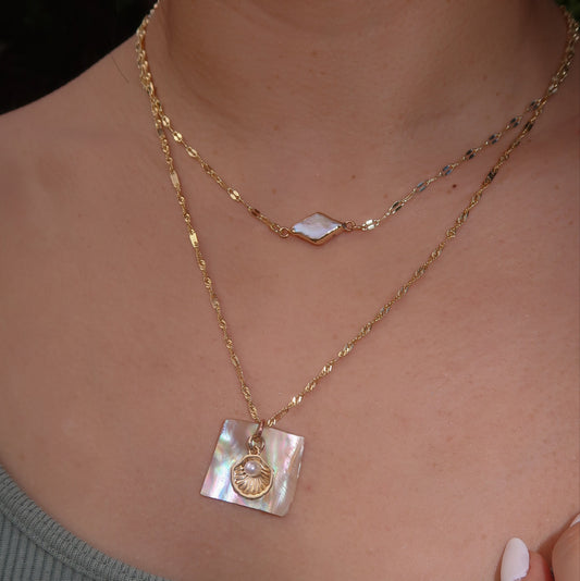 Diamond Pearl Necklace