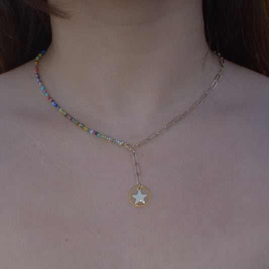 Half Star Drop Necklace