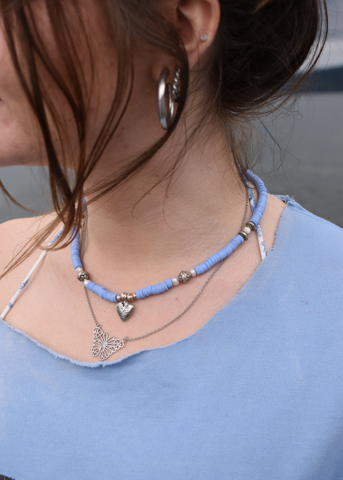 Lavender Skies Heishi Necklace