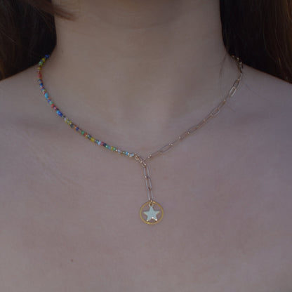 Half Star Drop Necklace